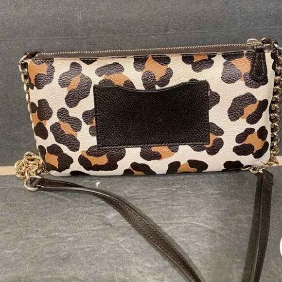 Coach Purse Ocelot Crossbody Small Leopard Print Leather Chain Shoulder Bag - Picture 4 of 4